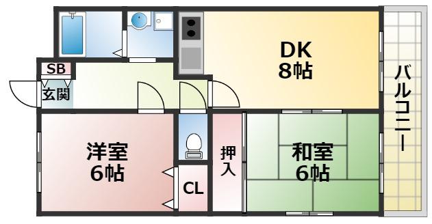 Mプラザ城東弐番館(2LDK/7階)の間取り写真