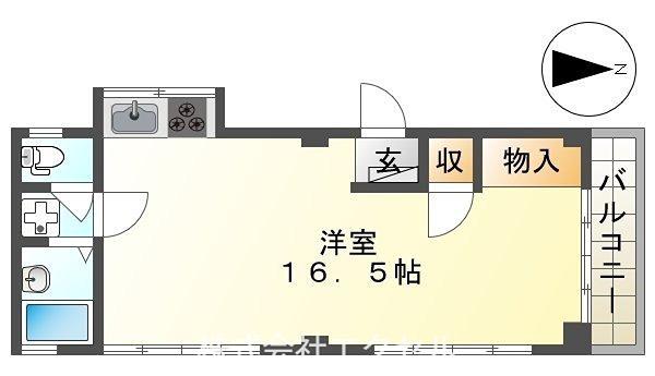 中野上町ビル(ワンルーム/2階)の間取り写真