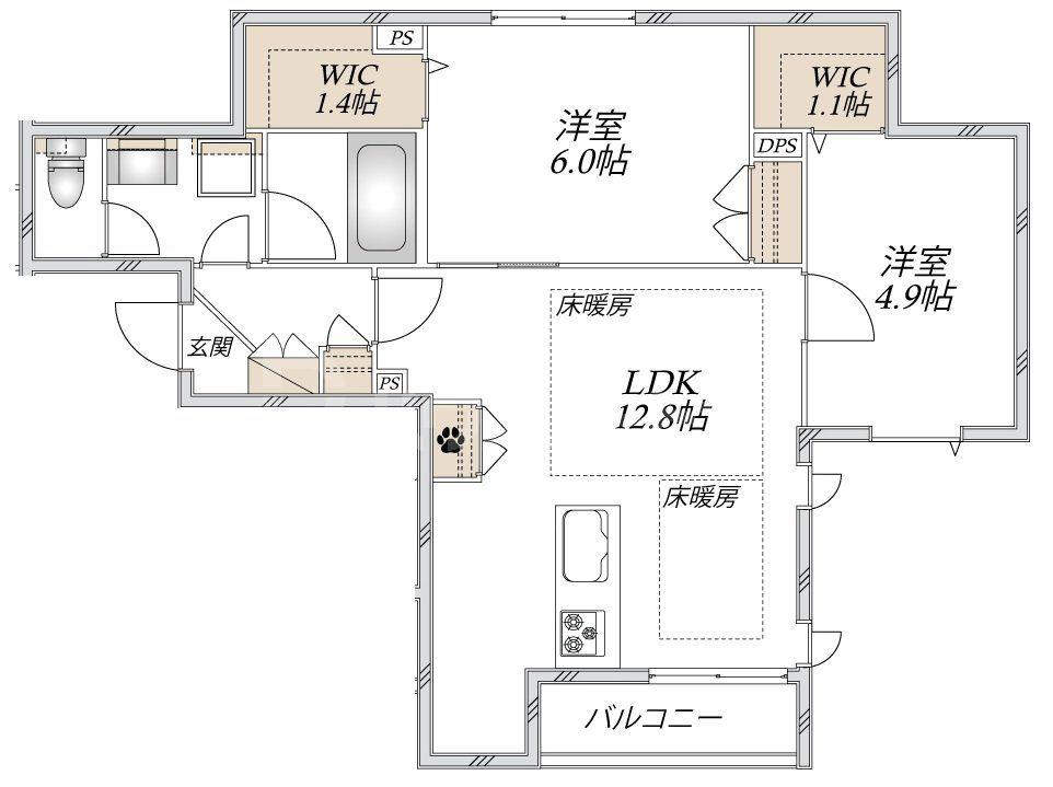 T-MAISON(2LDK/2階)の間取り写真
