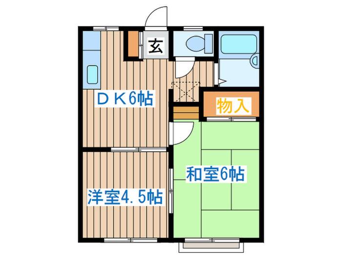 クィーンハイツ2(2DK/2階)の間取り写真