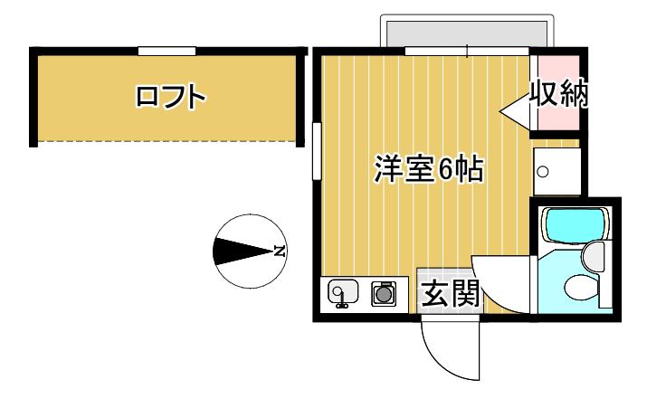 TOKI(ワンルーム/2階)の間取り写真