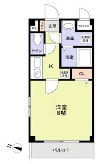 リアーレ蕨(1K/2階)の間取り写真