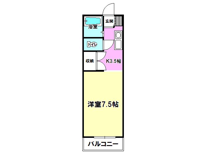 となりの花きゃべつ(1K/4階)の間取り写真