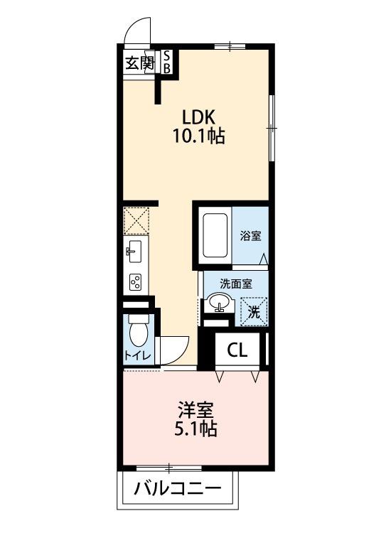 SAINT-CYR(1LDK/2階)の間取り写真