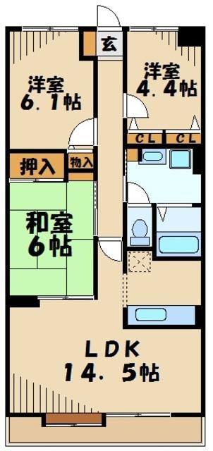 大貫ラガーランド(3LDK/1階)の間取り写真