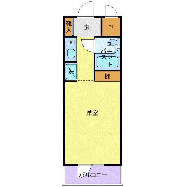 レジェンド相模原(1K/2階)の間取り写真