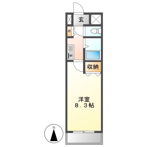 HOMES伊勢山(1K/6階)の間取り写真