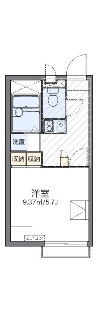レオパレス清瀧B(1K/2階)の間取り写真