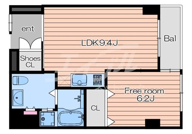 MFLATS(1LDK/5階)の間取り写真