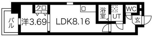 アート天王寺(1LDK/6階)の間取り写真