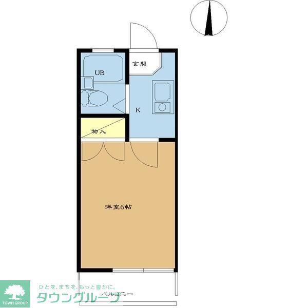 αNEXT荒牧第1B(1K/2階)の間取り写真