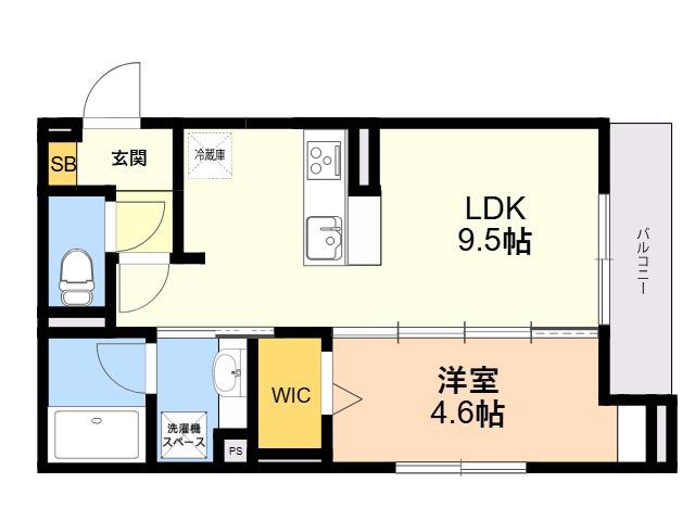D-ROOMサンライズ A棟(1LDK/1階)の間取り写真
