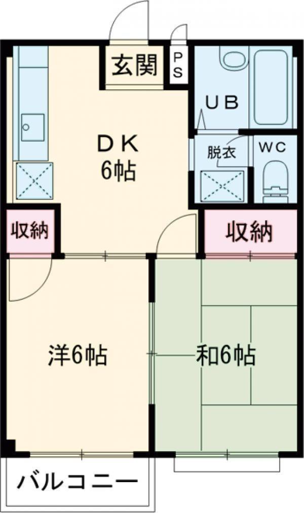 エルディム薫(2DK/1階)の間取り写真