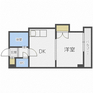 プレサント北35条(1DK/9階)の間取り写真