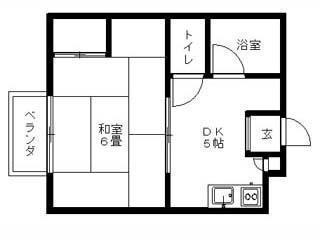 コーポラス栄光(1DK/2階)の間取り写真