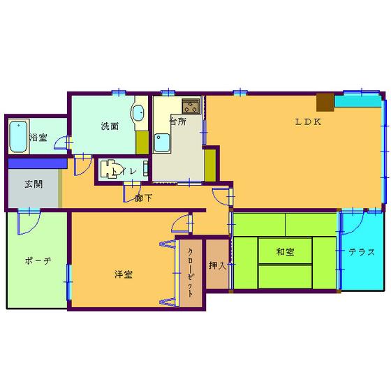 アーバンヒルズ(2LDK/5階)の間取り写真