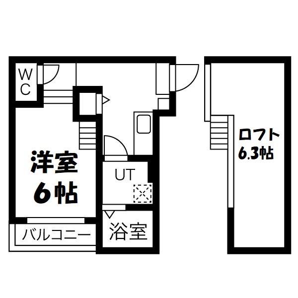 GRANDFORME堀田(1K/1階)の間取り写真