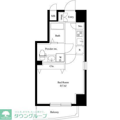 LEXE東京イースト ID(1K/6階)の間取り写真