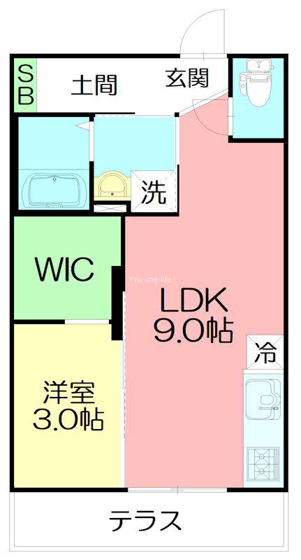 HALE NALU辻堂(1LDK/1階)の間取り写真