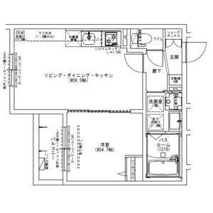 LOUIS APARTMENT 長瀬ノール(1LDK/3階)の間取り写真