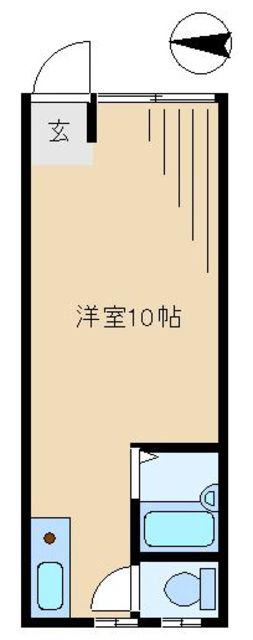 コーポサウスヒル(ワンルーム/2階)の間取り写真