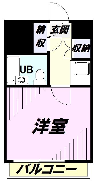 JUN平山城(1K/3階)の間取り写真