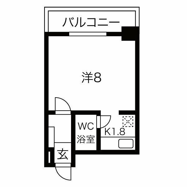ネオハイツ片平(1K/3階)の間取り写真