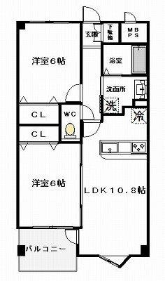 アントネージュ(2LDK/2階)の間取り写真