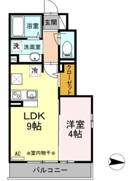 トレゾール(1LDK/1階)の間取り写真