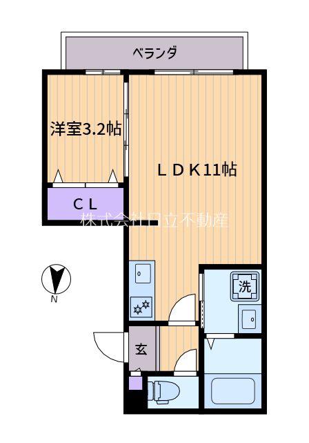 プランタン笹塚(1LDK/1階)の間取り写真