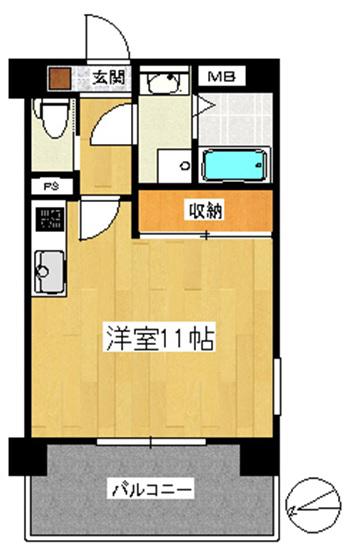 桜井町アパートメント(ワンルーム/5階)の間取り写真