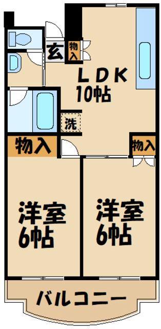 ランドール3(2LDK/3階)の間取り写真