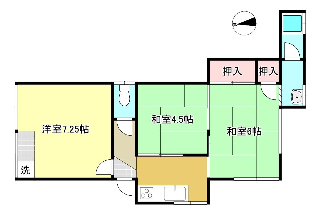 第2政木荘(3K/1階)の間取り写真