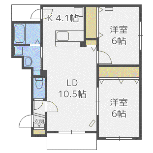 ABITA LAGUNA(2LDK/4階)の間取り写真