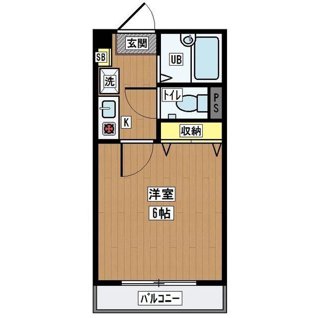 Mコート千歳台(1K/1階)の間取り写真
