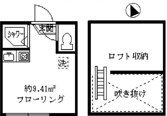 フェリス下高井戸(ワンルーム/1階)の間取り写真