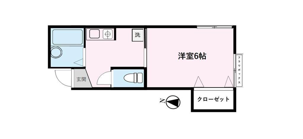 城山荘(1K/2階)の間取り写真