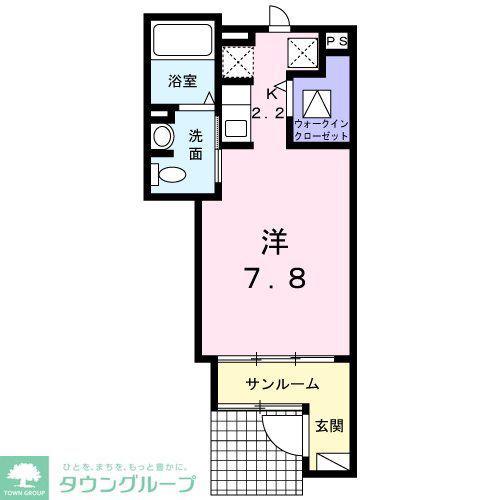 つくばエクスプレス 柏たなか駅 徒歩8分 2階建 築12年(1K/1階)の間取り写真