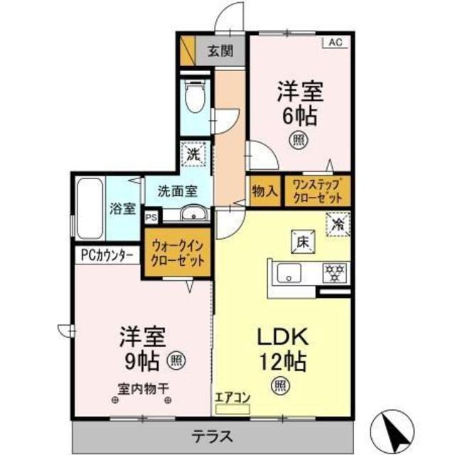 エスポワールソレーユ(2LDK/1階)の間取り写真