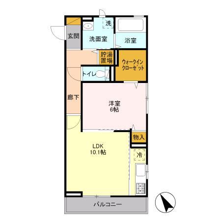 エスペランサA(1LDK/3階)の間取り写真