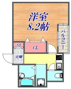 アクトアベンテ伊丹(1K/4階)の間取り写真