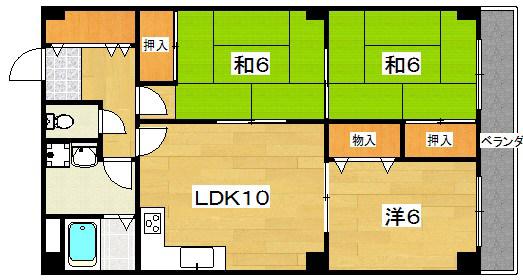 サンアミニティ南(3LDK/1階)の間取り写真