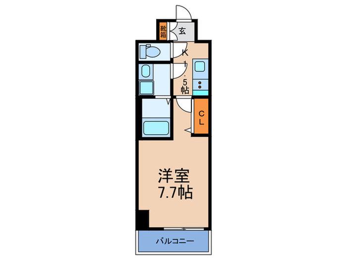 FREEDOMRESIDENCE松原上田1号(1K/8階)の間取り写真
