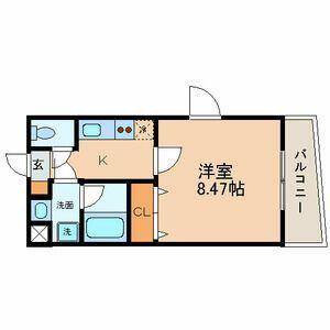 エスパシオ(1K/2階)の間取り写真