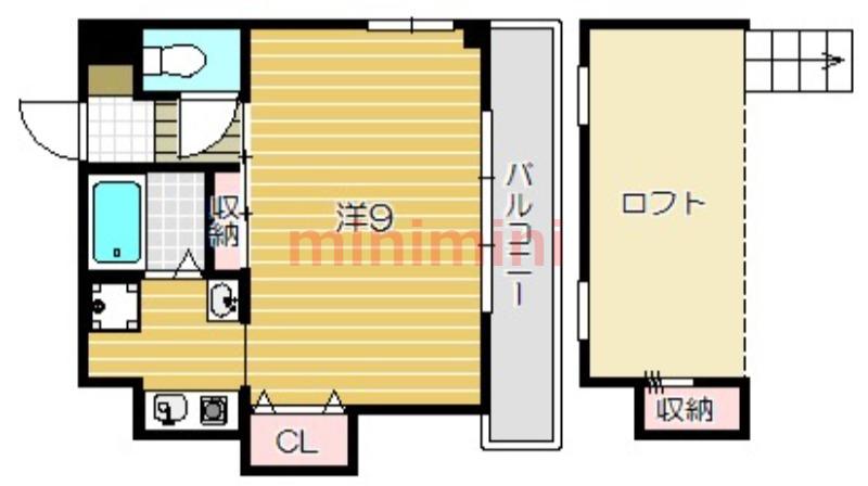 リーベンあさひ総持寺(1K/2階)の間取り写真
