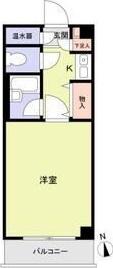 ドミール佐久間(1K/2階)の間取り写真