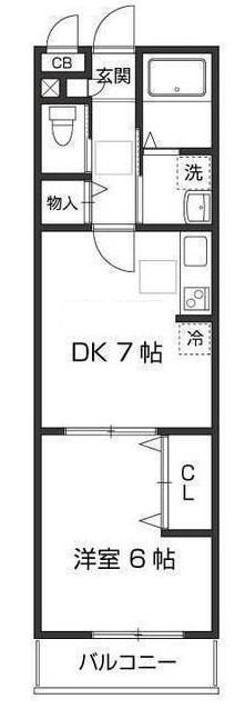ディアコート(1DK/3階)の間取り写真