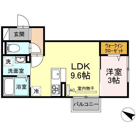 アトリア(1LDK/2階)の間取り写真