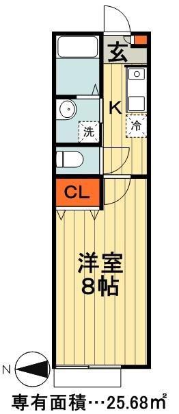 コンフォール蘇我(1K/2階)の間取り写真