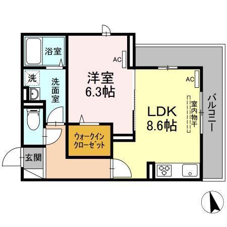 メゾン ド ミュゼ(1LDK/1階)の間取り写真